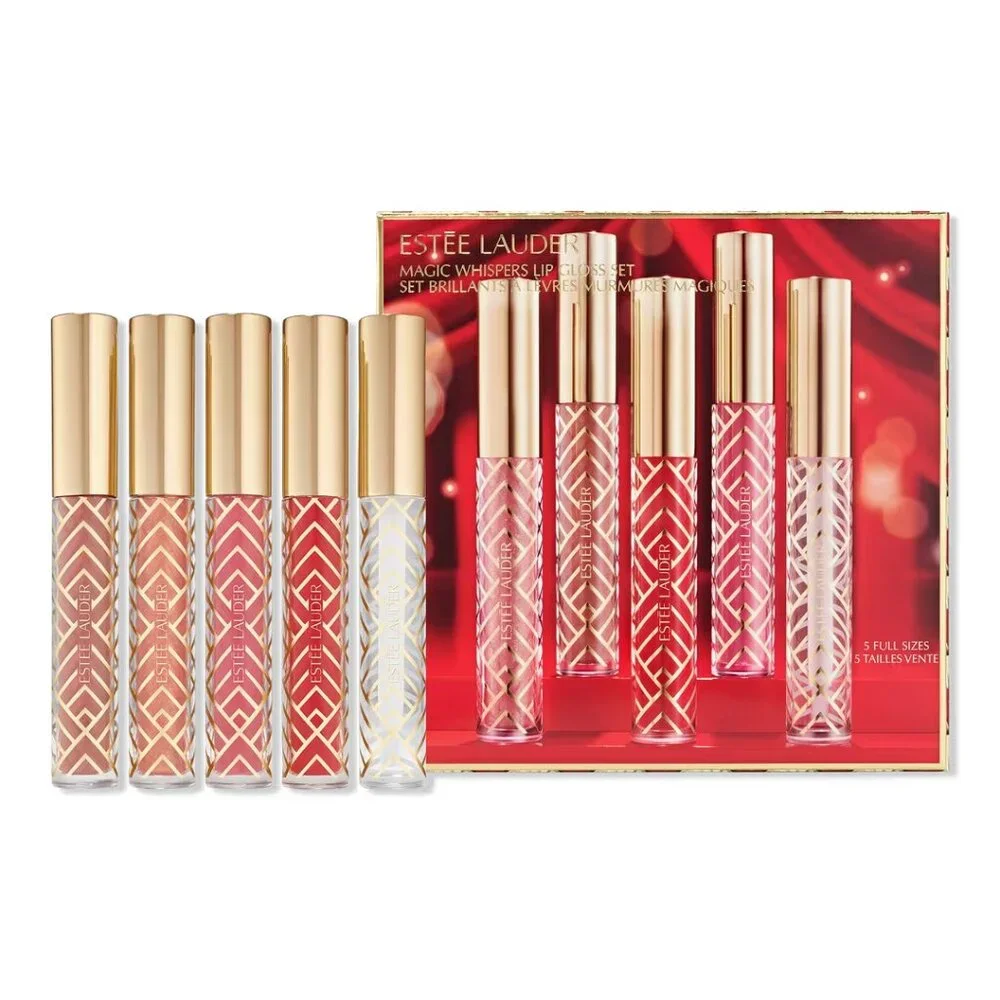 NIB ✅ Estée Lauder Magic Whispers Holiday 5 x Lip Gloss Gift Set ✨ NIB